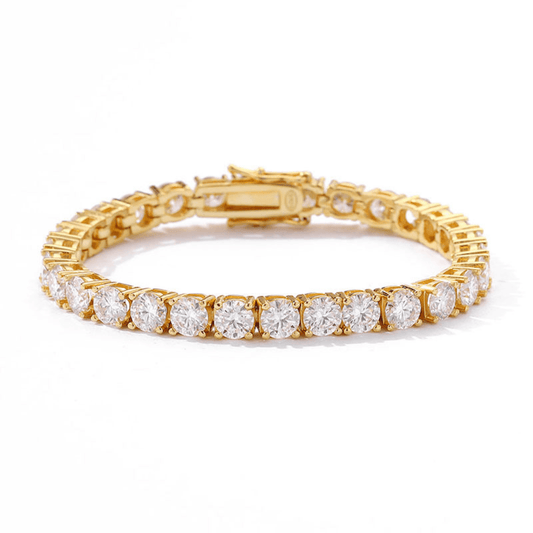 Front view of VVS Moissanite Tennis Bracelet in 18K Gold Plating