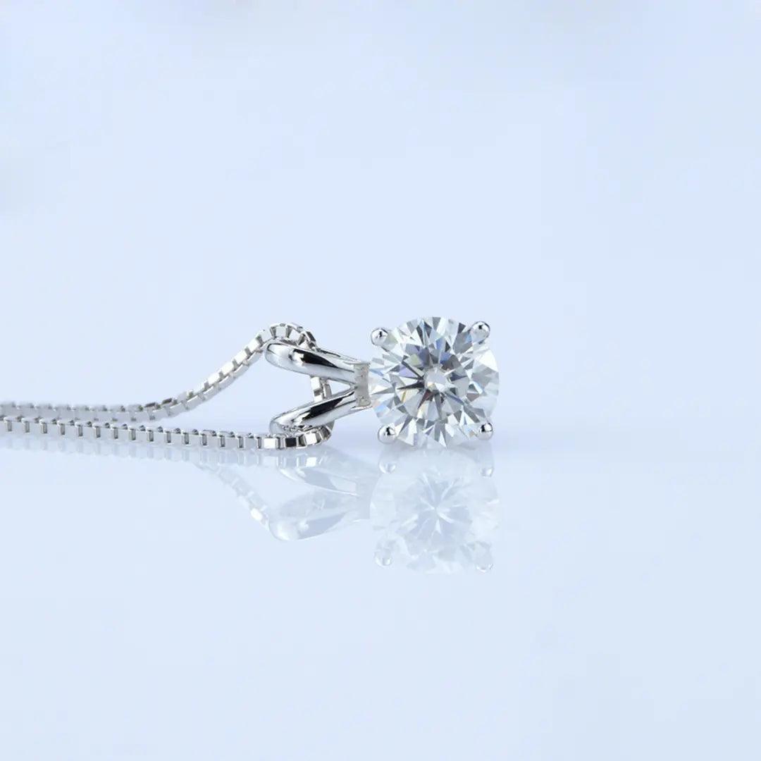 Round Brilliant Moissanite Pendant Necklace