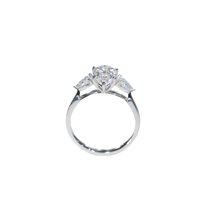 Mozi Charms custom VVS Moissanite Pear Engagement Ring