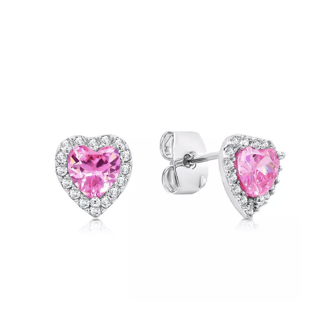 Elegant Pink Heart Earrings perfect for adding a touch of romance to any outfit.