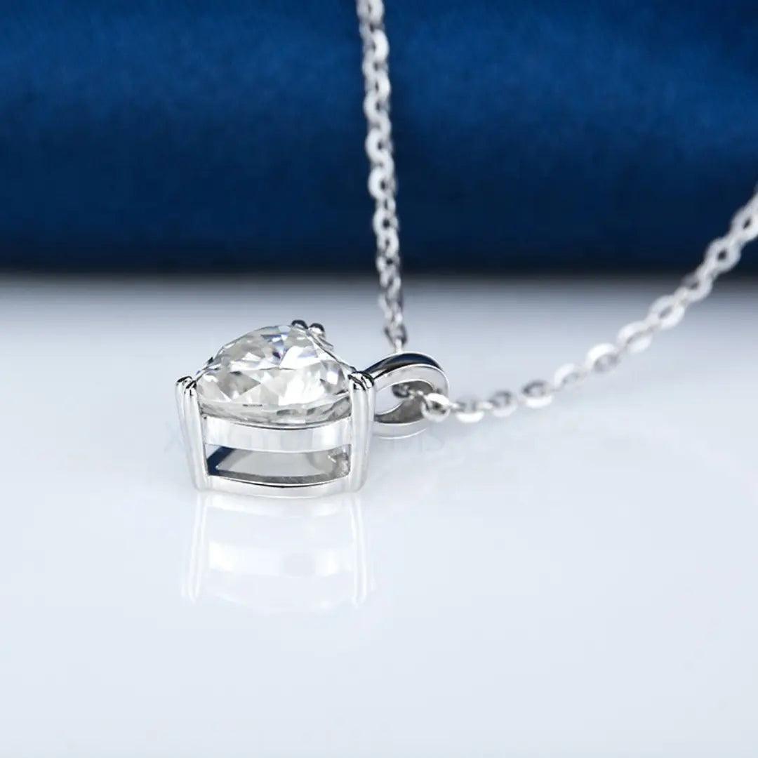 Heart Moissanite Pendant Necklace with a GRA certificate, emphasizing the authenticity and quality.