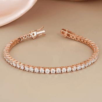 Elegant VVS Moissanite Tennis Bracelet with 18K Rose Gold Finish